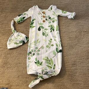 Caden Lane Newborn Gown and Hat